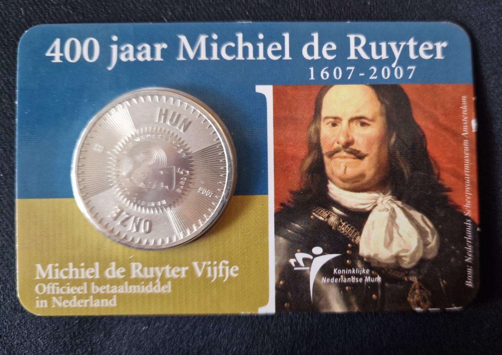 Solid Silver 5 Euro Coin Card – 400 Years Michiel De Ruyter - Etsy