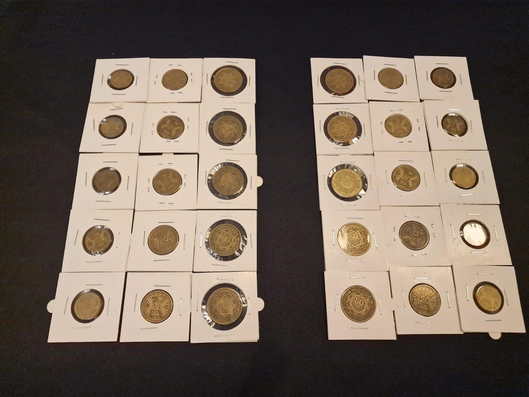 Vintage French Maroc Coin Set - 10, 20 & 50 Francs With Free Coin ...