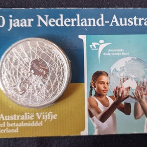Carta con monete in argento massiccio da 5 euro – 400 anni Paesi Bassi-Australia