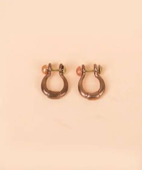 Solid Copper and 925 Silver Triple Hoop Drop Earrings  The Mexican  Collection