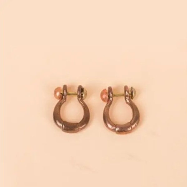 Pure copper earrings for men and women, Adiyogi copper earrings