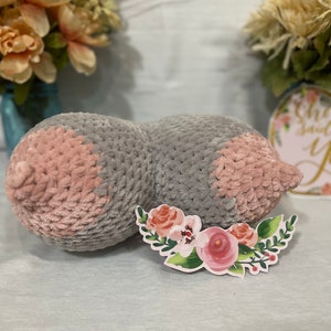 Large Crochet Boob Pillow