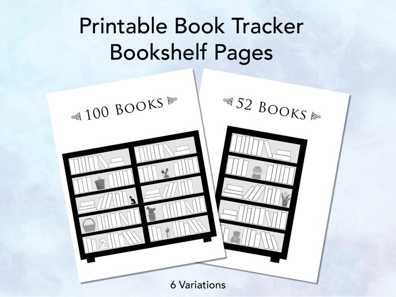 Printable Bookshelf Book Tracker Etsy