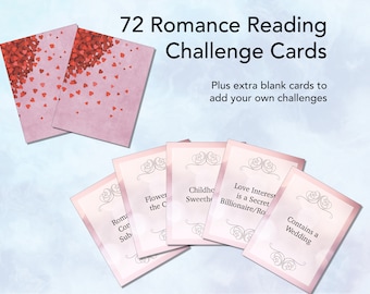 Printable Romance Reading Challenge Cards, TBR Challenge Game