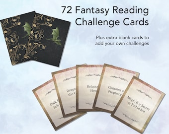 Printable Fantasy Reading Challenge Cards, TBR Challenge Game