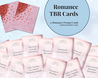 Printable Romance Reading Challenge Cards, TBR Challenge Game