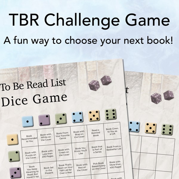 TBR List Reading Challenge Dice Game