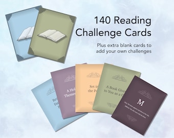 Printable Reading Challenge Cards, TBR Challenge Game