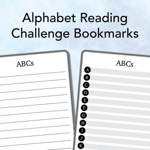 Printable ABC Alphabet Reading Challenge Bookmarks