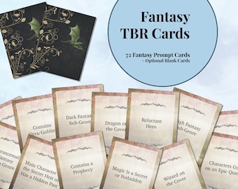 Printable Fantasy Reading Challenge Cards, TBR Challenge Game