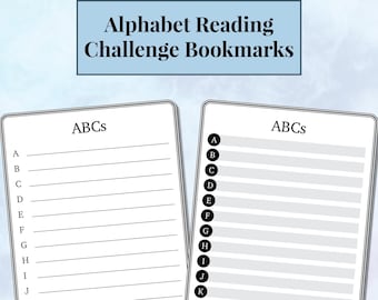 Printable ABC Alphabet Reading Challenge Bookmarks