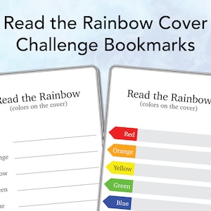 Printable Read the Rainbow Book Cover Challenge Bookmarks