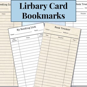 Printable Library Card Bookmarks