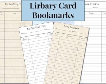 Printable Library Card Bookmarks