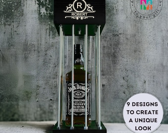 Personalized Alcohol Cage Custom Engraved Wooden Bottle Puzzle Gift for  Him