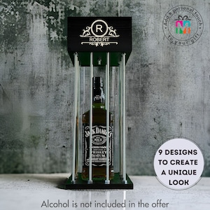 Alkoholkäfig| Flaschenbox | Whisky Geschenk | Flaschenhalter| Männerhöhle Bar| Flaschengefängnis|Geschenk für Ihn| Geburtstag| Einzigartige Geschenke für Freund|Für Männer R