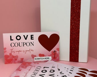 Cupones de amor personalizados para raspar / Set de regalo romántico