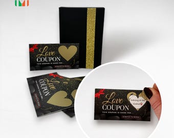 Cupones de amor personalizados para raspar / Regalo para una cita romántica