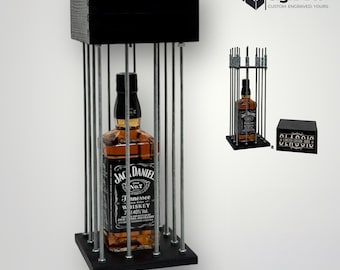 Jaula de madera para alcohol: caja de regalo DIY con grabado opcional para vino, whisky y cerveza.