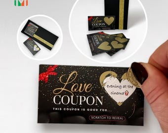 Cupones de amor personalizados para raspar / Regalo para una cita romántica