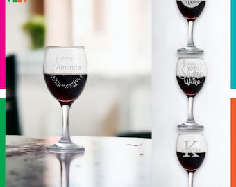 Copa de vino grabada personalizada, regalo personalizado