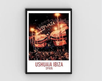 Ushuaia Ibiza Print: Beach Bar Club Tropicana Art (A4)