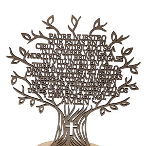 Arbol padre Nuestro (Vater unser, spanischer Baum) Holzständer