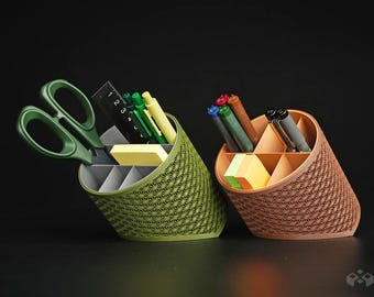 Asanoha Pen Holder - Desk Organizer | 5 Internal Layout Options