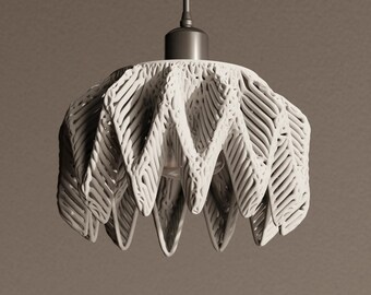 Sculptural Ripple Lamp Shade – Modern Pendant Lighting
