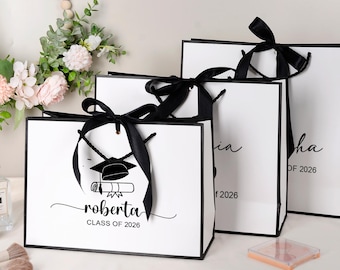Personalized Graduation Gift Bags, Graduation Goodie Bags with Name, Class of 2026, Leavers Gift Bag, University Gift, Grad Party Decor
