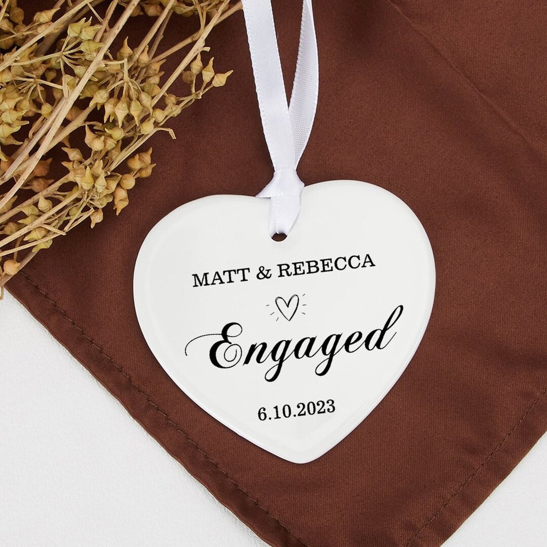 Personalized Our First Christmas Engaged Decoration Ornament,our 1st