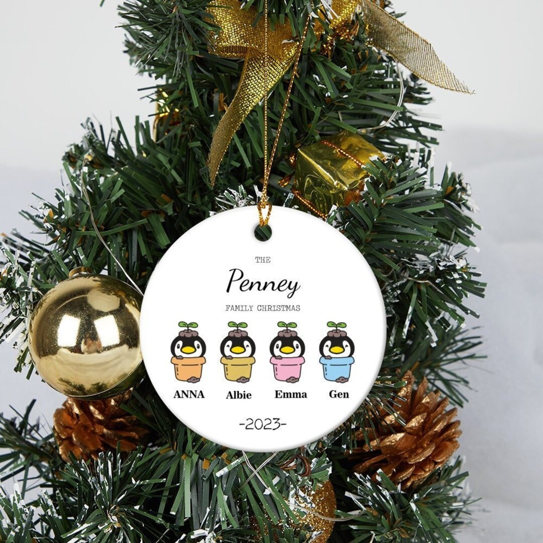 Personalized Penguin Family Christmas Ornamentcustom Name - Etsy