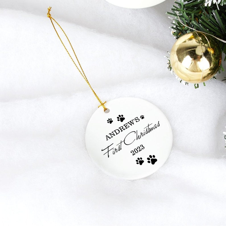 Dogs First Christmas Ornamentpersonalized Pet Christmas Etsy UK