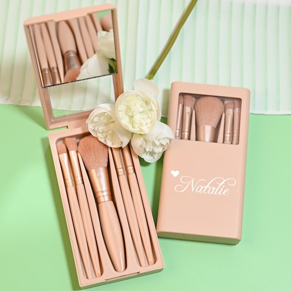 Personalised Makeup Brushes Set with Box,Cosmetic Brushes Set,Travel Makeup Brushes,Birthday Gifts for Friend Girls Women,Mother's Day Gifts