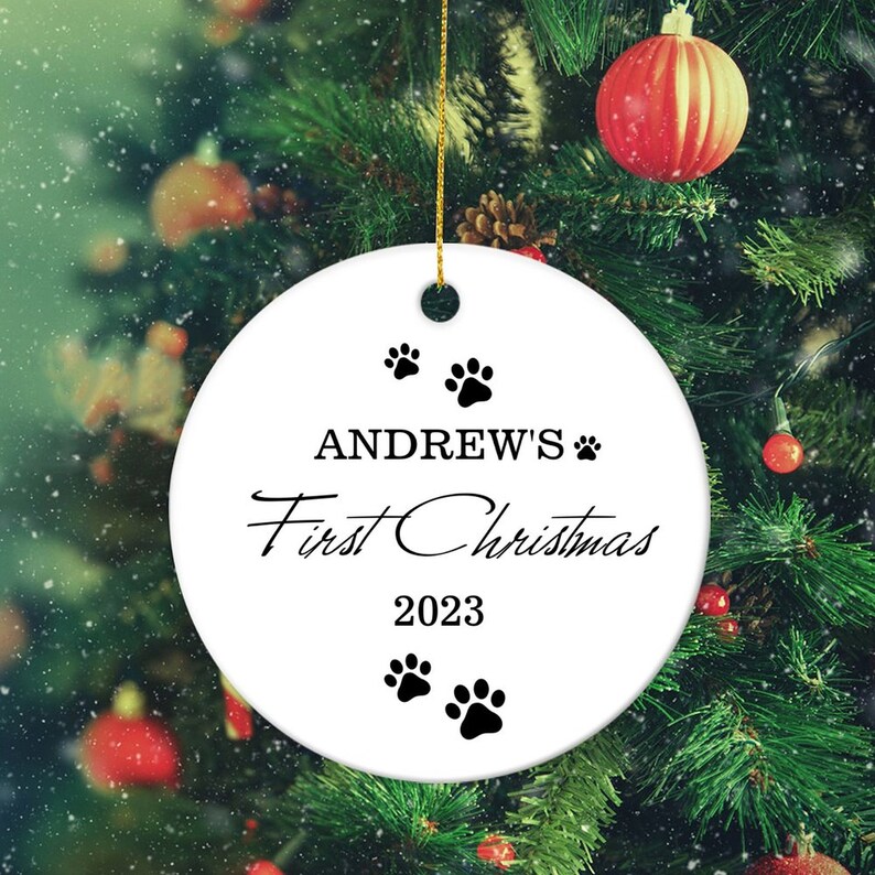 Dogs First Christmas Ornamentpersonalized Pet Christmas Etsy UK