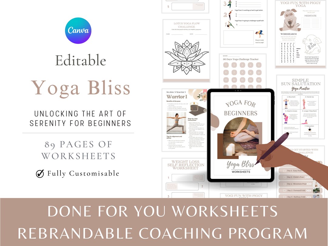 Printable Unlocking Serenity Worksheets for Yoga Beginners - Etsy