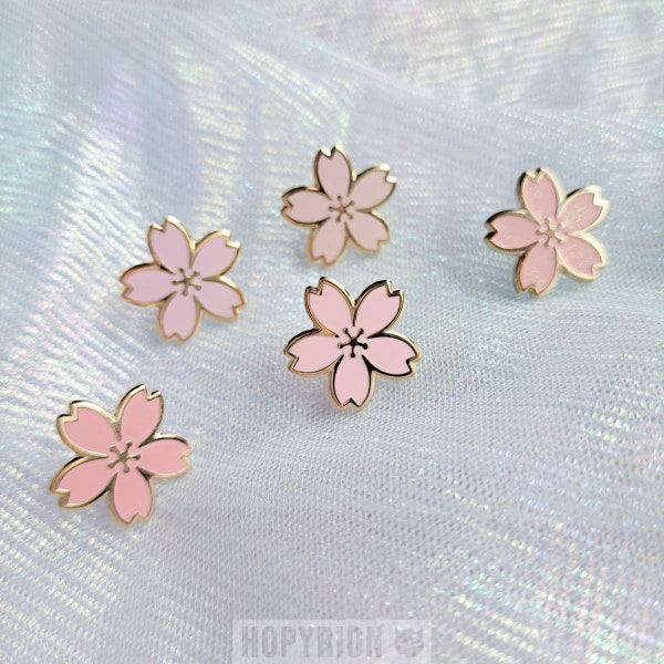 Sakura Mini Emaille Pin Kleine Kirschblüten Blume Metallfüller Brosche Glitzer Rosa