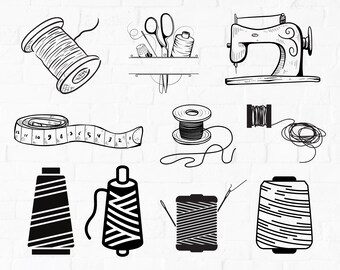 Thread Spool SVG: Sewing Clipart, Crafting Cut File (Digital Download)