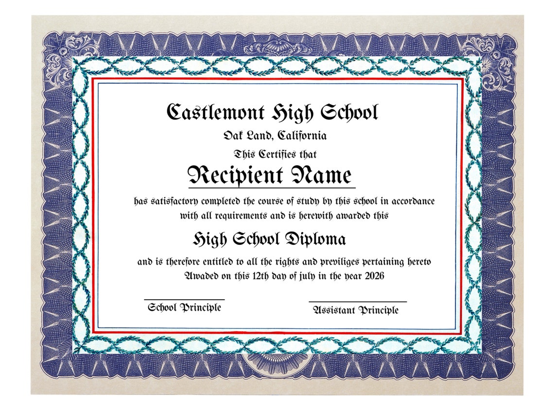 Editable High School Diploma Template Canva Editable Homeschool Diploma ...