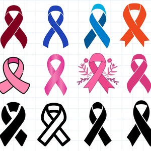 Awareness Ribbon Svg, Ribbon Vector, Cancer Awareness Ribbon Png, Pink Cancer Ribbon Svg, Breast Cancer Svg, Awareness Ribbon Svg Bundle