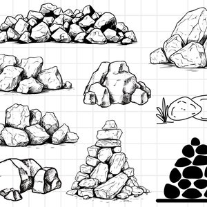 Pila de rocas Boulder Stone Stack Montículo Montón Cantera PNG,SVG,EPS,Cricut,Silueta,Corte,Grabado,Plantilla,Pegatina,Calcomanía,Vector,Clipart,Imprimir