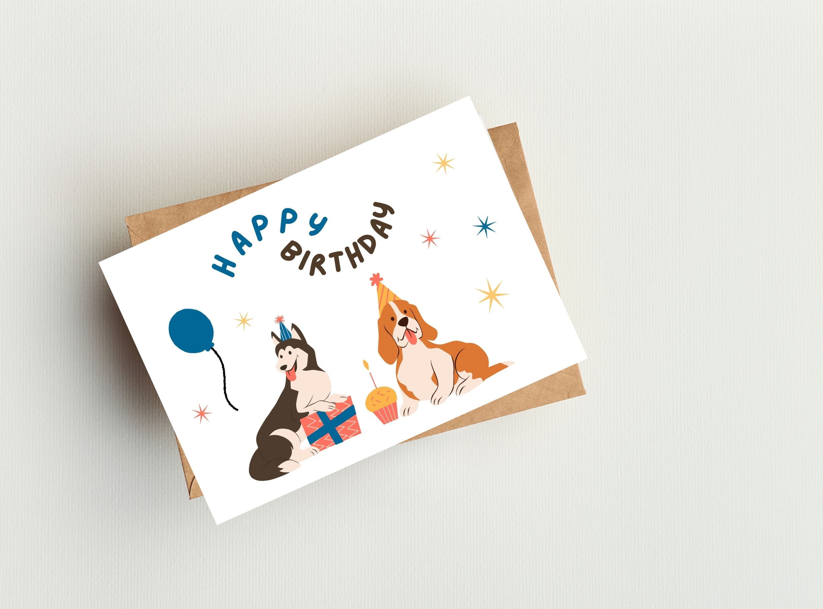 Printable Dog Birthday Card/ Printable Birthday Card Funny/ Digital ...
