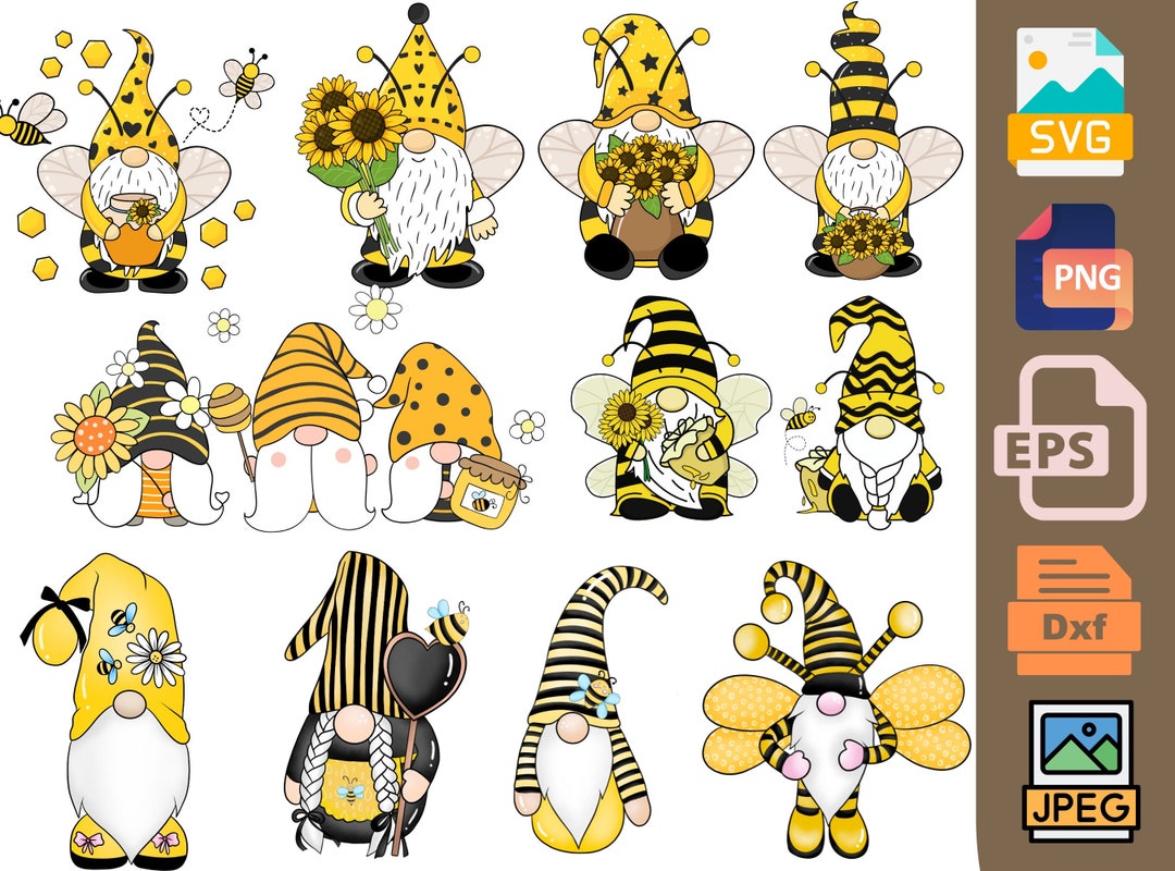 Bee Gnome Svg\ Spring Gnomes Cut Files\ Summer Gnomes Svg\ Dxf\ Eps ...