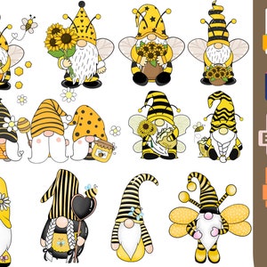 Bee Gnome Svg\ Spring Gnomes Cut Files\ Summer Gnomes Svg\ Dxf\ Eps ...