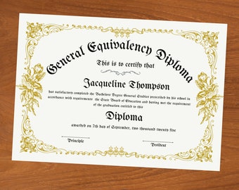 Editable Ged Diploma\ General Equivalency Diploma\ High School Diploma\ Printable Diploma\ Home school Diploma\ Editable Certificate