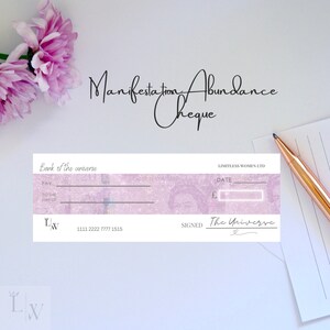 Manifestation Money Abundance Cheque For Law Of Attraction | Abundance | Vision Board