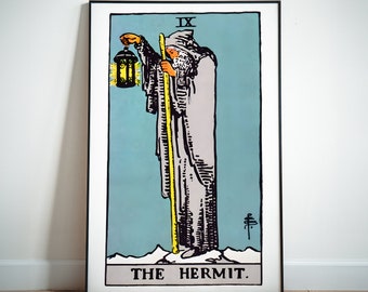 The Hermit Tarot Card Poster, Tarot Poster, High Print Quality, Wall Hanging Poster, Home Decoration Gift, Canvas Wall Art, Room Decor