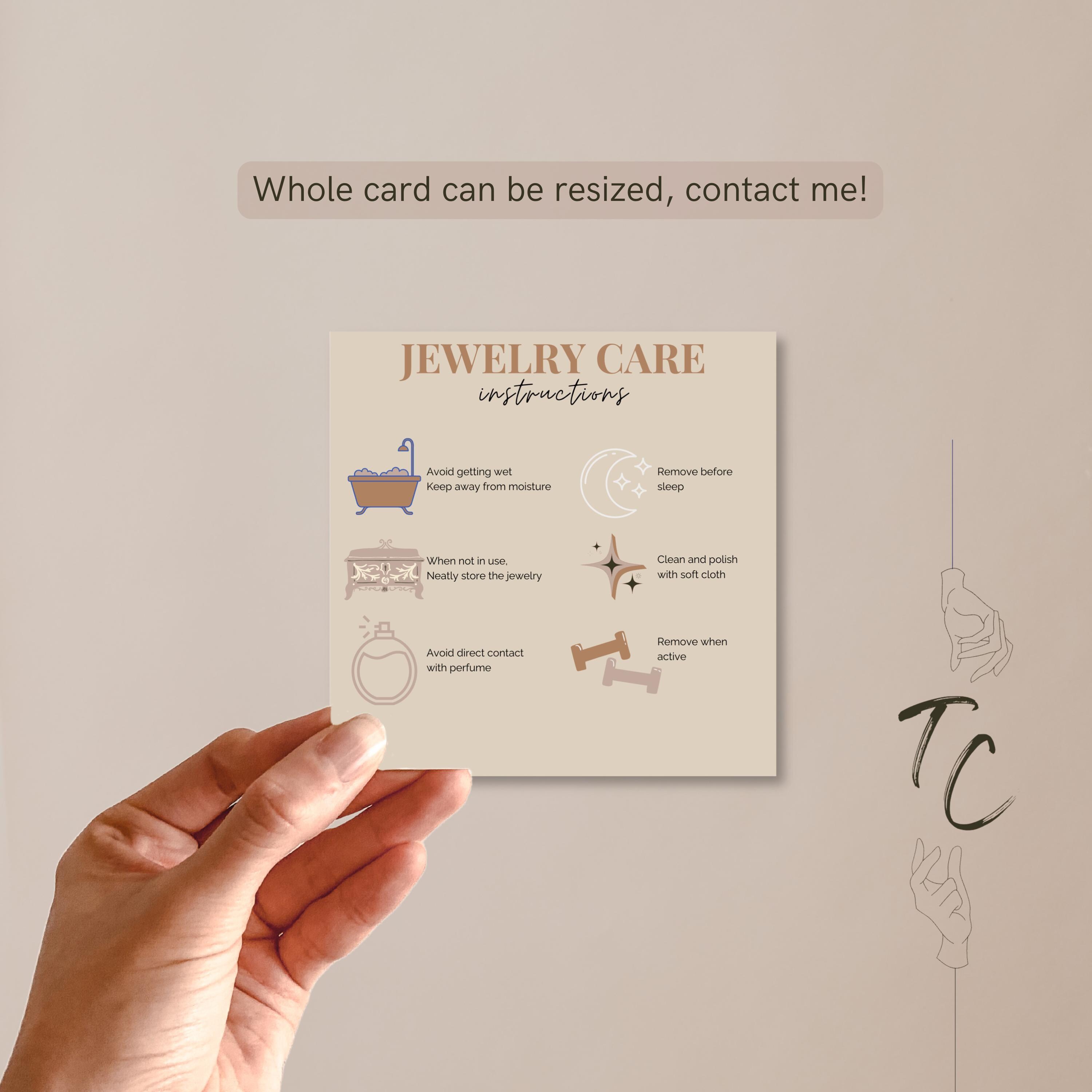 Jewellery Care Card Template Small Businesses Templates Jewellery Store