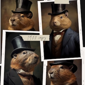 Capybara Portrait, Renaissance Art, General Pet Portrait, Renaissance Art Print, Pet Lover Gift, 1900 portrait