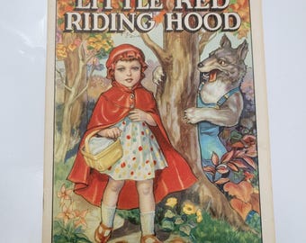 1939 Little Red Riding Hood Linenette Book: Bright Colorful Illustrations